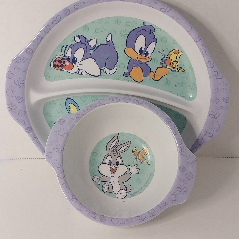 Vintage Looney Tunes Babies Plate and Bowl set